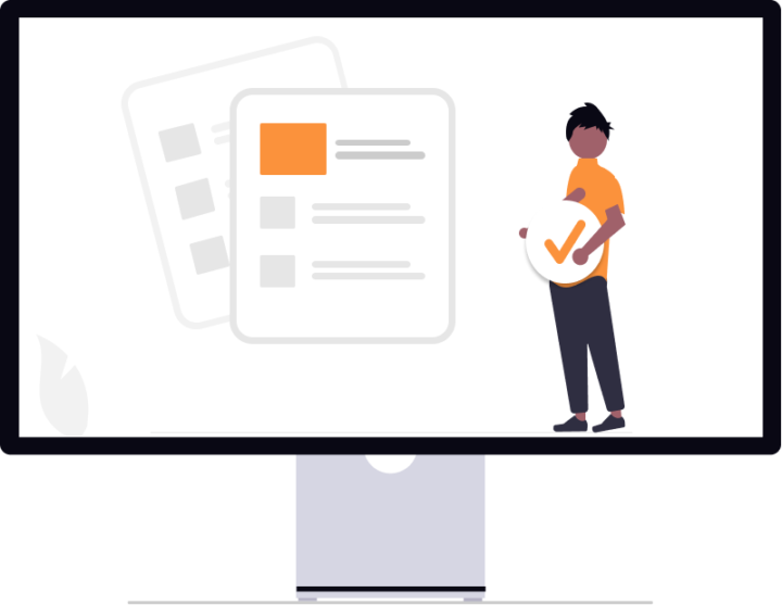 Illustration av person som är redo att lämna in sin deklaration